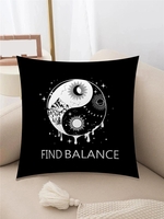 Yin-and-yang Pattern Plush Pillowcase