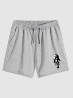 Yin and Yang Printed Casual Drawstring Shorts Xl Light gray