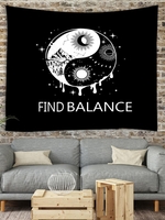 Yin and Yang Sun Moon Print Wall Hanging Tapestry
