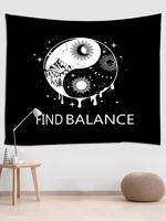 Yin and Yang Sun Moon Print Wall Hanging Tapestry