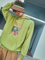 Youngster Graphic Pouch Pocket Casual Hoodie L Light green