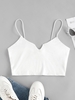 ZAFUL Basic Bungee Strap Crop Cami Top Xl White