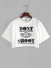 ZAFUL Cropped Graphic Tee S White