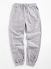 ZAFUL Drawstring Textured Corduroy Jogger Pants L Light gray