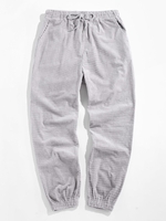 ZAFUL Drawstring Textured Corduroy Jogger Pants Xl Light gray