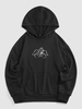 ZAFUL Drop Shoulder Angel Print Renaissance Hoodie S Black