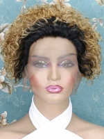 zaful 13*1 Lace Front 150% Human Hair Brown and Black African Style Curly Wig