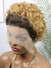 zaful 13*1 Lace Front Brown Gold Ombre Color Fluffy Curly Human Hair Wig