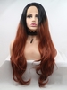 zaful 13*3 Lace Front Long Wavy Black Gradient Brown Synthetic Wig