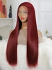 zaful 13*3 Lace Front Wine Red Long Silky Straight Synthetic Wig