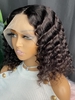 zaful 13*4 Lace Front 130% Human Hair Bob Deep Curly Haircut Wig