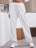ZAFUL Athflow Logo Patched Pockets Wide Leg Pants S White