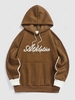 ZAFUL ATHLETICS Terry Embroidery Two Tone Essentials Fleece Lining Hoodie S Coffee