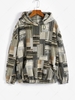 ZAFUL Aztec Patchwork Drop Shoulder Teddy Hoodie S