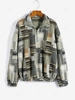 ZAFUL Aztec Print Drop Shoulder Half Zip Teddy Sweatshirt M