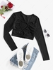 ZAFUL Back String Cutout Crop Tee Xl Black