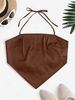 ZAFUL Back Tie Halter Bandana Top Xl Coffee