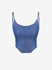 ZAFUL Back Zip Seams Corset Camisole S Blue