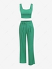 ZAFUL Back Zipper Cropped Square Two Piece Set Xl Deep green