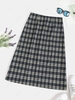 ZAFUL Back Zipper Plaid A Line Skirt L Deep green