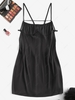 ZAFUL Backless Tie Satin Slinky Slip Dress S Black