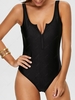 ZAFUL Backless Zipper Front Swimsuit S Black