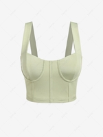 ZAFUL Basic Cupped Crop Tank Top L Light green