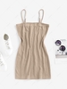 ZAFUL Basic Knitted Bodycon Mini Dress Xl Light coffee