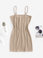 ZAFUL Basic Knitted Bodycon Mini Dress Xl Light coffee
