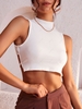 ZAFUL Basic Mock Neck Cutout Ribbed Crop Top Xl White