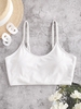ZAFUL Basic Ribbed Cropped Bikini Top S White