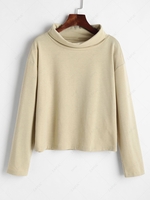 ZAFUL Basic Turtleneck Sweatshirt M Light yellow