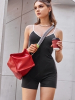 ZAFUL Binding Sleeveless Unitard Xl Black