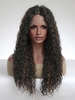 zaful Black and Brown Mixed Color Fluffy Long Curly Lace Front Synthetic Wig