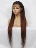 zaful Black and Brown Mixed Color Lace Front Braid Haircut Synthetic Wig