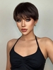 zaful Black Brown Color Side Bang Pixie Haircut Short Synthetic Wig