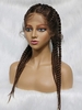 zaful Black Brown Mixed Color Braid Hair Synthetic Wig with Ponytail