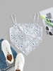 ZAFUL Bohemian Paisley Cami Tie Back Crop Bandana Top Xl White