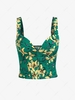 ZAFUL Boning Corset-style Floral Bustier Tank Top S Deep green