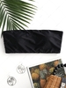 ZAFUL Boning Side Padded Bandeau Bikini Top L Black