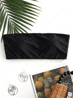 ZAFUL Boning Side Padded Bandeau Bikini Top L Black