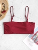 ZAFUL Boning Side Padded Cami Bikini Top M Red wine