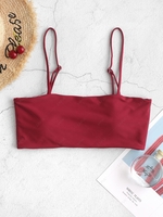 ZAFUL Boning Side Padded Cami Bikini Top M Red wine
