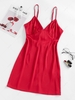 ZAFUL Bow Tie Back Cutout Cami Dress M Red