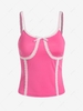 ZAFUL Bowknot Bustier Lace Trim Cami Top S Light pink