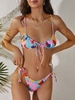 ZAFUL Bowknot Colorblock Tie Side String Bikini Swimwear S Multi c