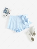 ZAFUL Bowknot Overlap Loose Short S Light blue