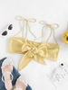 ZAFUL Bowknot Tie Shoulder Crop Cami Top M Yellow