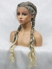 zaful Braid Hair Lace Front Synthetic Wig with Wavy Bunches