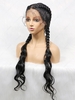zaful Braid Hair Long Synthetic Lace Front Wig with Wave Bunches